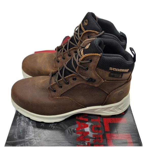 Mens Boots Wolverine Shiftplus Mid LX W201156 10.5M Brown Alloy Toe NEW - Picture 2 of 11